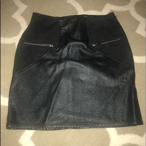 Mini leather skirt